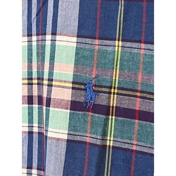 Ralph Lauren Plaid Shirt 2XL Blue Preppy Blake Resort Classic Colorful Festive - Picture 6 of 13